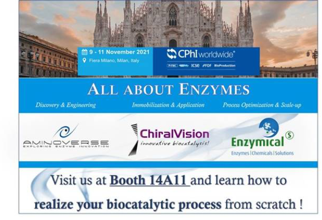 Enzymicals exhibit at CPhI Worldwide in Milano.